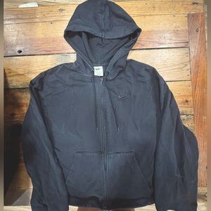 Black Nike cropped zip up hoodie